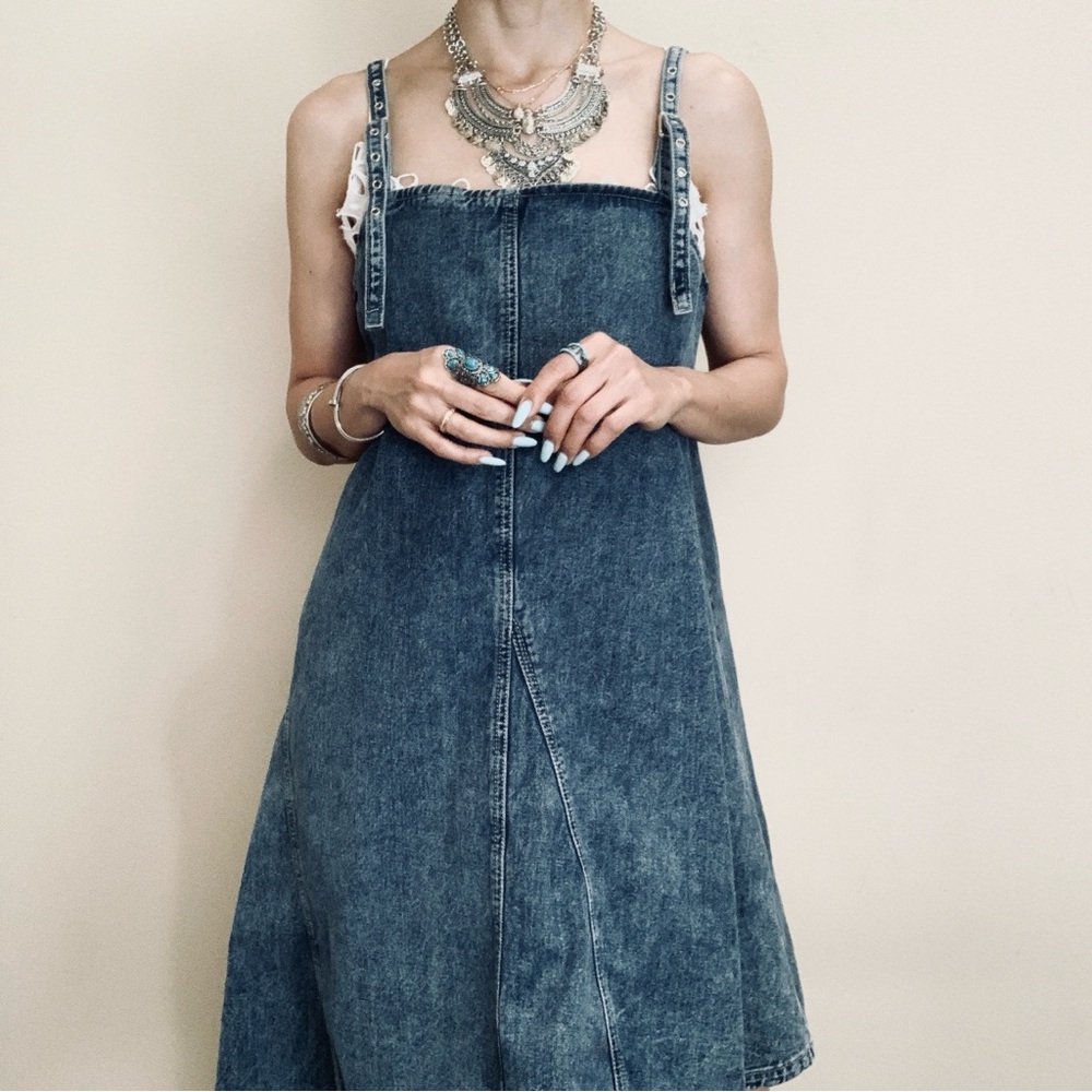 Zara Strapless Denim Dress - Picture 5 of 11